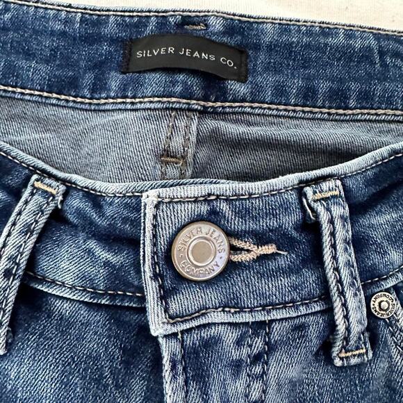 Womens Jeans Size 8 Blue Denim Y2K Distressed Classic Casual - Picture 5 of 8